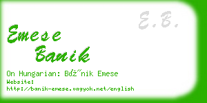 emese banik business card